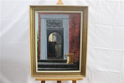 Lot 395 - Mid-20th century English school oil on canvas - The Front Door, framed, 60cm x 45cm