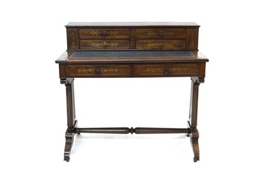 Lot 1633 - Good quality 19th century rosewood and brass inlaid writing table