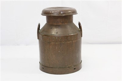 Lot 1632 - Antique copper milk churn