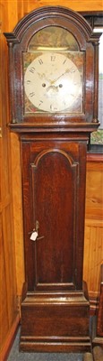 Lot 854 - 18 century longcase clock with painted dial.