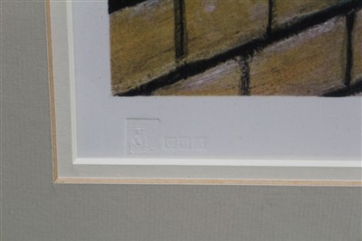 Lot 1354 - *Laurence Stephen Lowry (1887-1967) signed lithograph - Berwick Upon Tweed, signed in pencil lower right, Fine Art blindstamp lower left, in glazed frame, 56cm x 45cm