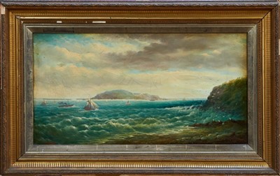 Lot 1417 - John Charles Maggs (1819-1896) oil on canvas - a view across the Bristol Channel of Lundy Island, signed, in gilt frame, 35cm x 65cm