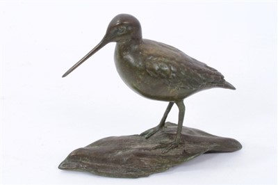 Lot 1210 - Patricia Northcroft (contemporary), patinated bronze figure of a snipe, signed, , 10cm high