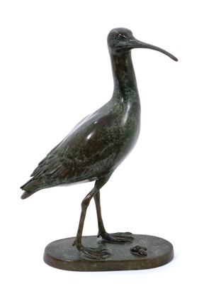 Lot 1212 - Patricia Northcroft (contemporary), patinated bronze figure of a curlew, signed and numbered 18/150, 21cm high