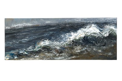 Lot 1432 - *Maggi Hambling (b.1945) oil on canvas - Dark Morning, signed verso and dated ‘05, , 30cm x 80cm