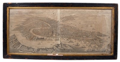 Lot 1219 - Marco Sebastiano Giampiccoli - Piano Elevato Dellinclita Citta Di Venezia, 1813 engraved panorama, 31 x 71cm, glazed frame