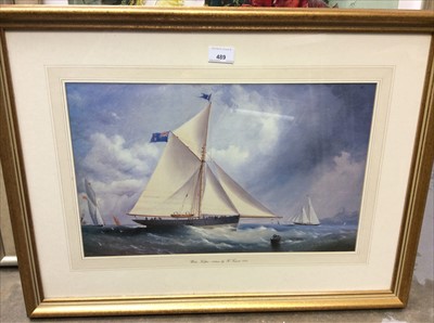 Lot 489 - After H. Fairest, colour print - Water Kelpie, 59 tons, as sea, in glazed gilt frame