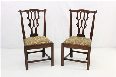 Lot 1687 - Pair of George III mahogany dining chairs