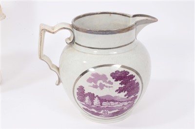 Lot 349 - Five 19th century English pottery jugs