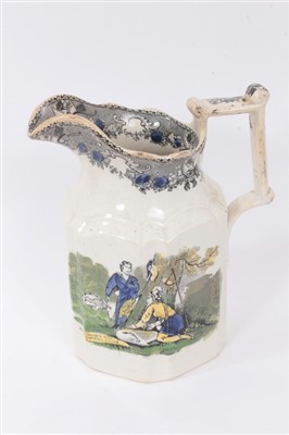 Lot 349 - Five 19th century English pottery jugs