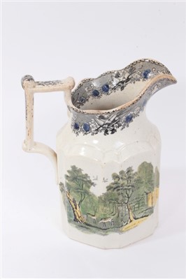 Lot 349 - Five 19th century English pottery jugs