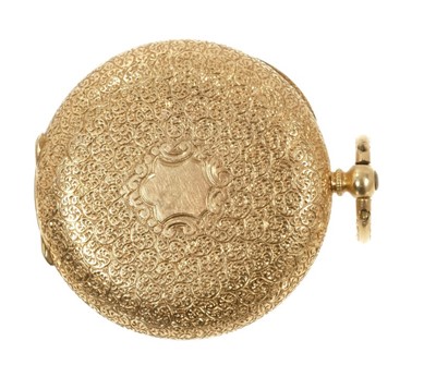 Lot 824 - Late 19th Century Swiss 18ct gold fob watch