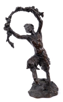 Lot 235 - Giuseppe D’Aste (1881-1945) bronze figure of a fawn
