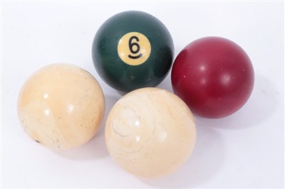 Lot 1256 - Two ivory billiard balls