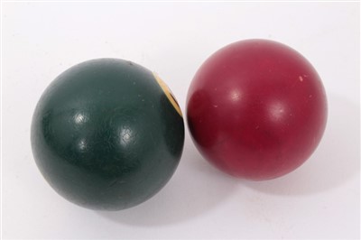 Lot 1256 - Two ivory billiard balls