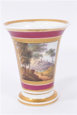 Lot 374 - Early 19th century Rockingham spill vase