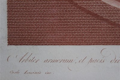 Lot 1493 - Carlo Lasinio (1759-1838) set of eight plates in sanguine on thick woven paper - "Sette Pianti dipinti da Raffaele d'Urbino nella Sala Borgia del Vaticano", Mercurius, Sol, Luna, Mars, Venus, Juppi...