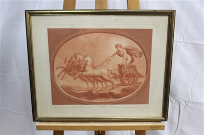 Lot 1493 - Carlo Lasinio (1759-1838) set of eight plates in sanguine on thick woven paper - "Sette Pianti dipinti da Raffaele d'Urbino nella Sala Borgia del Vaticano", Mercurius, Sol, Luna, Mars, Venus, Juppi...