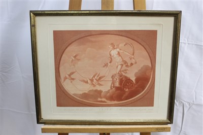 Lot 1493 - Carlo Lasinio (1759-1838) set of eight plates in sanguine on thick woven paper - "Sette Pianti dipinti da Raffaele d'Urbino nella Sala Borgia del Vaticano", Mercurius, Sol, Luna, Mars, Venus, Juppi...