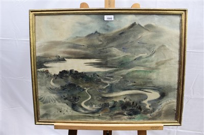 Lot 1500 - Roland Vivian Pitchforth (1895-1982) watercolour - Glaslyn Mountains, Snowdonia, signed and dated '49, in glazed frame, 47cm x 63cm