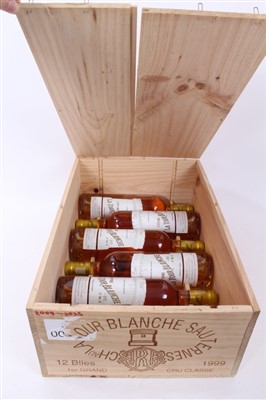 Lot 923 - Wine - six bottles, Chateau La Tour Blanche Sauternes 1999 1er Cru Classe, in owc