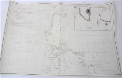 Lot 1087 - Alessandro Mallespina (18th / 19th century) engraved chart - ‘Carta General del archipielago De Filipinas’ 1808, two sheets, each 58 x 90cm