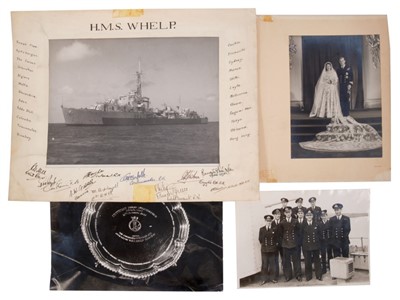 Lot 140 - H.R.H. Prince Philip of Greece Later The Duke Of Edinburgh rare signed photograph of H.M.S. Whelp