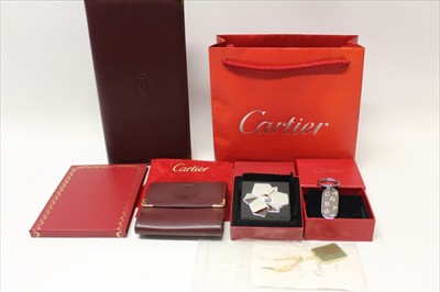 Lot 3124 - Cartier purse, long bifold card case and other Cartier items