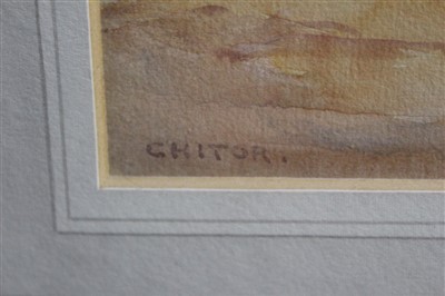 Lot 77 - Sir Ernest George (1839-1922) watercolour - Chittoor Sree Krishnaswamy Temple, inscribed, in glazed gilt frame, 19cm x 26cm