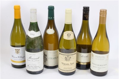 Lot 931 - Wine - six bottles, white Burgundies, Chablis x2, Macon x2, Meursault and Berry's Bros.