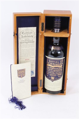 Lot 908 - Whisky - one bottle, Royal Lochnagar 'Selected Reserve' Single Highland Malt Whisky, bottle number 43338 Provenance: Collection of the late William Tallon, Page to the late Qu...