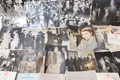 Lot 183 - Collection of 1940s-50s Royal Press passes and black and white photographs of the Royal family
