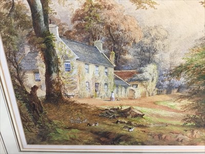 Lot 1601 - Waller Hugh Paton (1828-1895) watercolour - a country house in woodland, signed and dated 1850, in glazed gilt frame