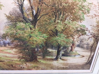 Lot 1601 - Waller Hugh Paton (1828-1895) watercolour - a country house in woodland, signed and dated 1850, in glazed gilt frame
