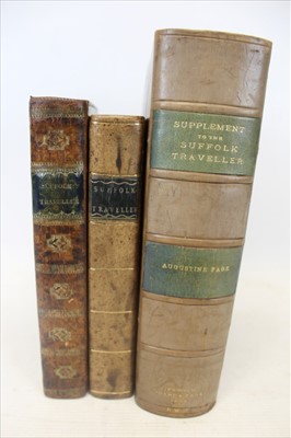 Lot 2352 - John Kirby - Travellers Guide...to the County of Suffolk, published Woodbridge, undated, fine in full polished calf, together with Suffolk Traveller, second edition, also well bound, Supplement to...