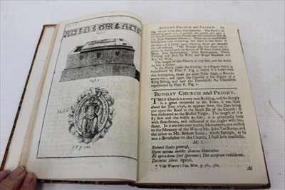 Lot 2353 - Joshua Kirby - An Historic Account of the Twelve Prints of Monasteries, Castles, Ancient Churches and Monuments in the County of Suffolk, published by the author 1748, bound together with ‘The Poll...