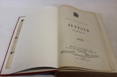 Lot 2332 - Kellys Directory, 16 issues from 1858-1937, all maps present except for 1858 (Cambs Norfolk and Suffolk Norfolk map absent) and Suffolk issues except for 1879, 1896 and 1900. 1865, 1869, 1875, 1888...