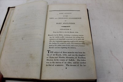 Lot 2344 - Stowmarket, Needham Market and District, Some Account of the Life and Religious Experience of Mary Alexander, Late of Needham Market, 1811, History of Chelsworth 1850, plus 12 other works, mostly m...