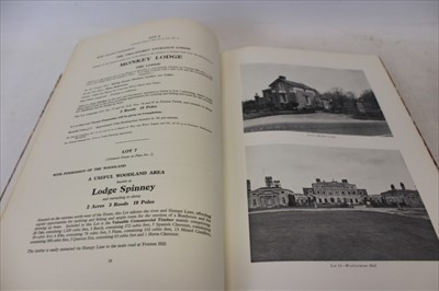 Lot 2361 - Auction catalogues - Woolverstone 1937, Woolverstone 1958, Hintlesham Hall 1908, Hintlesham Hall 1909, Rendlesham Estate 1922, all stoutly rebound in modern cloth (5)