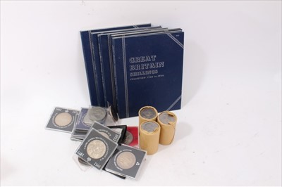 Lot 32 - G.B. mixed coinage to include Whitman coin folders x 5 containing silver pre-1920 and pre-1947 issues along with a quantity of Churchill 1965 cupro-nickel crowns (qty)