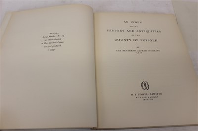 Lot 2371 - Rev. Suckling - An index to the History and Antiquities of the County of Suffolk, numbered 91 from a limited edition of 100 copies, published 1954