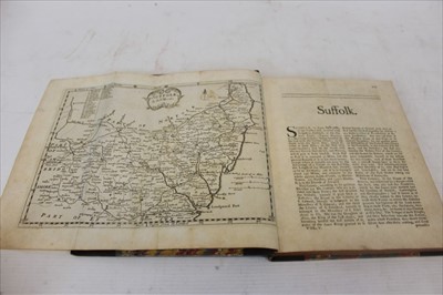 Lot 2384 - Suffolk - "Magna Britannia",1738, with folding map by Robert Morden, with distance table and appendix, half calf with marbled end boards