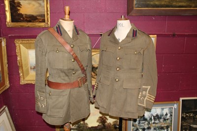 Lot 580 - Collection of First World War Officer's Uniform formerly the property of Major A.C. Booth Royal Engineers, to include Sam Browne belt, Webley Service revolver holster and ammunition pouch, caps, a...