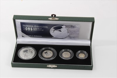 Lot 49 - G.B. The Royal Mint Britannia silver proof four coin set 2005 (N.B. cased with Certificate of Authenticity) (1 coin set)