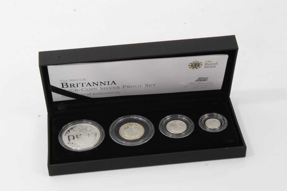 Lot 54 - G.B. The Royal Mint Britannia silver proof four coin set 2012