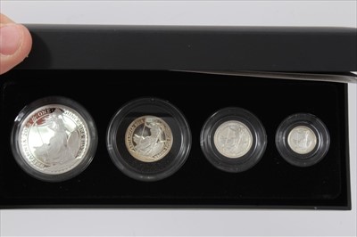 Lot 54 - G.B. The Royal Mint Britannia silver proof four coin set 2012