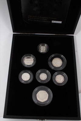 Lot 56 - G.B. The Royal Mint Royal Shield of Arms silver Piedfort seven coin collection 2008 (N.B. cased with Certificate of Authenticity) (1 coin set)