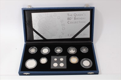 Lot 60 - G.B. The Royal Mint Queen's 80th Birthday silver proof collection, thirteen coin set 2006 (N.B. cased with Certificate of Authenticity) (1 coin set)