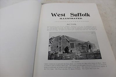 Lot 2393 - West Suffolk Illustrated, East Suffolk Illustrated, compiled by H. R. Barker, 1907 and 1908/9 respectively, half calf, the latter well rebound. (2)