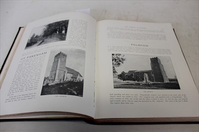 Lot 2393 - West Suffolk Illustrated, East Suffolk Illustrated, compiled by H. R. Barker, 1907 and 1908/9 respectively, half calf, the latter well rebound. (2)